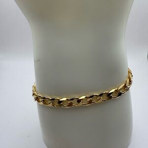 Gold Gauge Cuban Curb Chain Bracelet in GF 18K Gold-Filled  8.5 inches